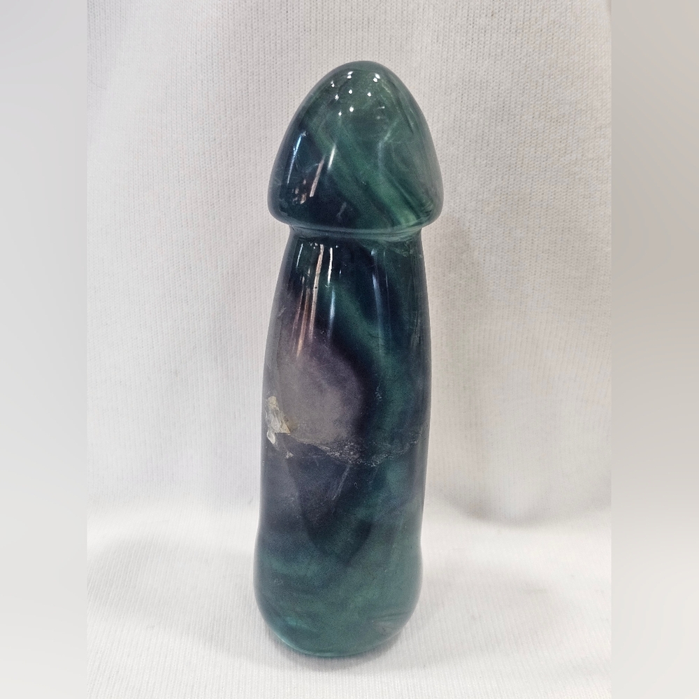 Rainbow Fluorite Crystal Peen Sculpture - Picture 2 of 5